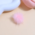 Single soft pink mink fur ball for creative DIY crafts and handmade accessories - Pink