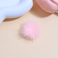 Soft light pink mink fur pompom accessory for creative DIY handmade jewelry projects - Orange Pink