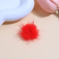 Fluffy red mink fur ball pompom for creative DIY handmade craft and jewelry making - Red