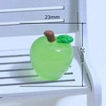 Translucent green 3D resin apple miniature with brown stem for creative DIY crafts 25mm - Transparent Cyan