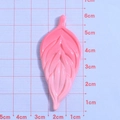 Rosa Blatt-Harzzubehör für DIY-Schmuck, 6,3 cm groß mit detailreicher Blattaderung - Verlauf Blatt-Rosa