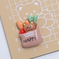 Accessorio in resina fai-da-te, borsa spesa con orso e frutta per lavori creativi - Orso Borsa Spesa