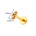G23 Titanium labret stud piercing with dual champagne stones in a golden finish - Double Rhinestone Geometric Style (T2589-1) / Gold