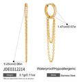 Eleganti orecchini a nappa in acciaio inossidabile dorato con zirconi cubici - Cerchio Nappa Pavé (JDE0312214)