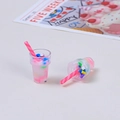Miniatur-Milchtee-Anhänger aus Harz mit bunten Streuseln für DIY-Bastelarbeiten und Zubehör - Mehrfarbige Nadel Milchtee-Tasse