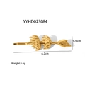 Detail view of a gold-plated stainless steel banana design hair clip with specific dimensions - Banana Shape Hair Clip (YYHD023084)