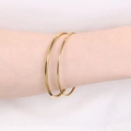 Minimalist 18K gold-plated 2mm thin wire coil bangles for multi-layer stacked wearing - Gold Double Ring (3mm+2mm Wire) / Inner Diameter 55mm