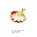 Detailed specs of gold shell pendant with red starfish, 25x14.5mm, 3.37g weight - Pendant Only / Red Starfish Gold Shell