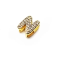 Detalle macro del dije letra N dorado con circonitas para la creación de joyas - Letra N