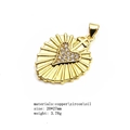 Detailed macro view of 20x27mm copper sacred heart pendant with zircon inlay and gold finish - Radiant Sacred Heart Cross Pendant (1)