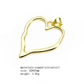 Detail of heart pendant with 22x27mm size, 1.91g weight, copper and zircon materials - Irregular Wavy Hollow Heart Pendant (2)