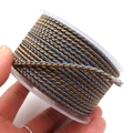Golden brown and grey blue 2.8mm braided twisted cord for DIY jewelry on a clear spool - 2.7mm (10m/Roll) / Golden Brown and Gray Blue Style (1)