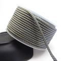 Blue-grey and gold metallic braided 3.5mm cord for DIY jewelry on a clear spool - Approx. 3.5mm / Lake Blue