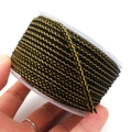 3.5mm black and gold woven dragon cord on clear spool for DIY jewelry crafts - Approx. 3.5mm / Black