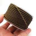 Black and gold 3.5mm braided dragon pattern rope for DIY jewelry making on spool - Approx. 3.5mm / Coffee