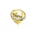 Adjustable micro-paved zircon ring featuring a religious Virgin Mary relief in gold finish - Adjustable Open / Saint Relief (1)