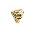 Detail of light gold ring featuring Virgin Mary relief and intricate hollow pattern - Adjustable Open / Virgin of Guadalupe (2)