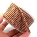 3.5mm vintage pink braided cord with gold thread for DIY jewelry on a clear spool - Approx. 3.5mm / Light Pink