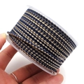 2.8mm navy and gold dragon pattern braided cord on a transparent spool for DIY jewelry - 2.7mm (10m/Roll) / Dark Blue and Beige Gold Style (6)