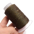 Dark brown waxed cord with colorful reflective glitter on a white spool for DIY jewelry - 6-Strand / Dark Brown (A8)