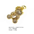 Dettaglio del ciondolo a forma di orsetto in rame, dimensioni 16x27mm e peso di 3,69g - Ciondolo Orso con Corona e Pietra Cuore (Stile 8)