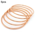 Set mit 5 minimalistischen, 18 Karat roségoldenen, 2 mm dünnen Spulenarmreifen zum Stapeln - 5 Stück / Roségold / Innendurchmesser 55mm