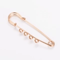 Rose gold 18k plated four-hole safety pin accessory for DIY jewelry making and decoration - Rose Gold