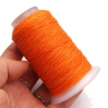 Sparkling orange waxed cord roll for DIY jewelry weaving and handmade crafts on spool - 6-Strand / Orange with Glitter (A24)