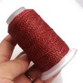 Detail of red and gold metallic waxed thread roll for DIY bracelet and jewelry making - 6-Strand / Red Gold (A23)