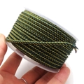 Deep green and gold woven 3.5mm dragon pattern cord roll for DIY jewelry making - Approx. 3.5mm / Dark Green