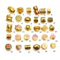 Selection of gold-plated charms and spacer beads for DIY jewelry with traditional Chinese motifs - Lucky Cat Design (01#) / 01#