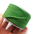 3.5mm green and gold metallic braided cord on spool for DIY jewelry making - Approx. 3.5mm / Green