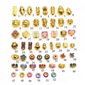 Set van 52 vergulde emaille tussenkralen met hart- en dierbedeltjes voor DIY-sieraden maken - Stijl 01#