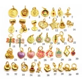 Collection of 40 gold enamel jewelry charms featuring religious and lucky motifs - Religious Figure Style (01#)