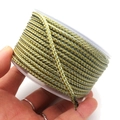 Olive green and gold braided 3.5mm dragon cord on reel for DIY jewelry making - Approx. 3.5mm / Light Green