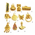 Assorted gold-plated traditional Chinese charms including lotus and long-life lock for DIY - Script Scroll (01#)