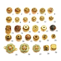 DIY jewelry collection with 29 gold filigree enamel beads and floral pendants in vintage style - Enamel Hollow Auspicious Style (01#)