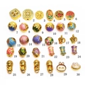 Selection of 30 gold-plated enamel beads and charms for DIY jewelry making - Enamel Painted Round Bead (01#)