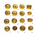 Collection of 16 gold plated jewelry charms with traditional Chinese lucky symbols - Style 01#