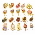 Set di 20 ciondoli smaltati placcati in oro in stile cinese per gioielli fai da te - Stile Gatto dello Zodiaco Tradizionale (01#)