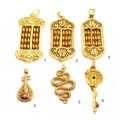 Assorted gold-plated traditional pendants including abacus, snake, and dragon motifs - Large Abacus (01#)