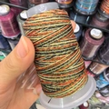 Spool of multi-color gradient 6-strand waxed cord for DIY weaving and jewelry making - 6-Strand / Red Black Yellow Green (1)