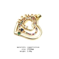 Detail view of heart-shaped MAMA pendant with colorful zircon stones and dimensions - Double Layer Heart Mama Pendant (4)