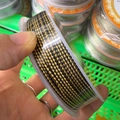 Black and gold 1.5mm dragon pattern woven cord on plastic spool for DIY jewelry - Approx. 1.5MM / Black Gold Style