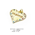 Macro shot of 26x23mm heart MAMA pendant with colorful zircons on gold-plated brass - Radiating Mama Heart Pendant (5)