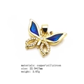Detail of blue enamel butterfly pendant with cubic zirconia and gold plating - Blue Butterfly Pendant (Pendant Only)