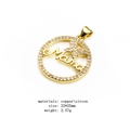 Macro detail of gold plated Mama pendant featuring a crystal butterfly and zircon stones - Butterfly Circle Mama Pendant (7)