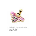 Macro detail of copper bee pendant with purple oil drip and white pearl inlay - Purple Bee Pendant (Pendant Only)