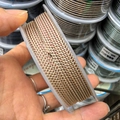 DIY braided 2.5mm jewelry cord with red and gold spiral texture on transparent spool - Red Gold