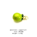 Detailed view of lime fruit charm made of copper and green oil dripping, size 8x13mm - Green Lemon Gradient Shape (14#)